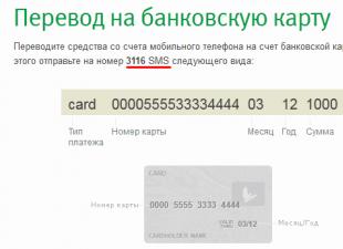 Istruzioni su come trasferire denaro a MegaFon: opzione “Trasferimento mobile”.